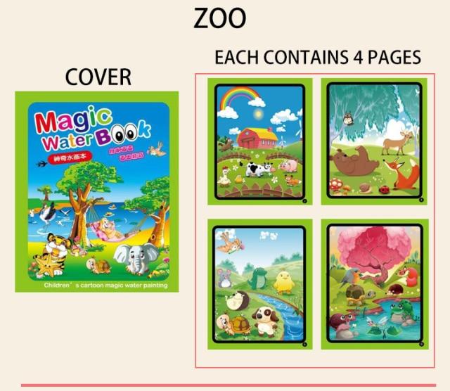 Planet Gates 1pcs Magical Book Water Drawing Montessori Toys Reusable Coloring Book Magic Water Drawing Book Sensory Early Education Toys