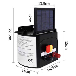 Planet Gates ZORASUN 5KM Solar Electric Fencing Charger Energiser + Adjustable Solar Panel