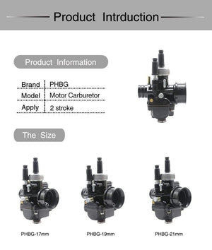 Planet Gates ZSDTRP 17mm 19mm 21mm Dellorto PHBG DS Black Racing Carburetor Carb DIO JOG 50cc 90cc BWS100 for Puch Yamaha Zuma