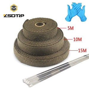 Planet Gates ZSDTRP 5/10/15M Car Moto Heat Shield Wrap Turbo Exhaust Heat Tape Wrap Pipe Wrap Shields Manifold Header Insulation Cloth Roll