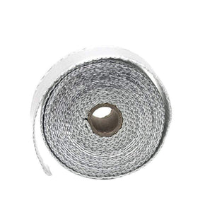 Planet Gates ZSDTRP 5cm*5M 10M 15M Titanium/Black Exhaust Heat Wrap Roll for Motorcycle Fiberglass Heat Shield Tape with Stainless Ties