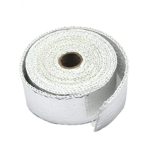 Planet Gates ZSDTRP 5cm*5M 10M 15M Titanium/Black Exhaust Heat Wrap Roll for Motorcycle Fiberglass Heat Shield Tape with Stainless Ties