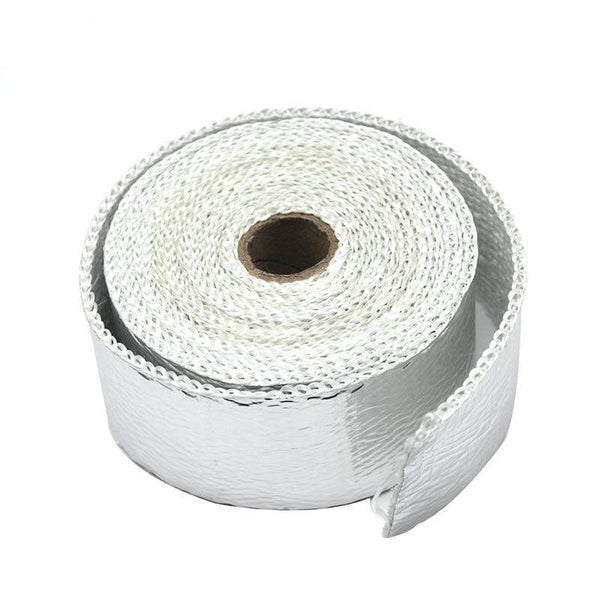 Planet Gates ZSDTRP 5cm*5M 10M 15M Titanium/Black Exhaust Heat Wrap Roll for Motorcycle Fiberglass Heat Shield Tape with Stainless Ties