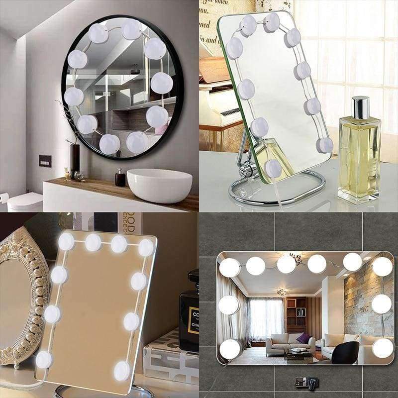 Planet Gates ZZEL ZYEL LED Vanity Mirror Lights Kit with Dimmable Light 10 Bulbs Lighting Fixture Strip for Makeup Vanity Table Set Wall Lamp