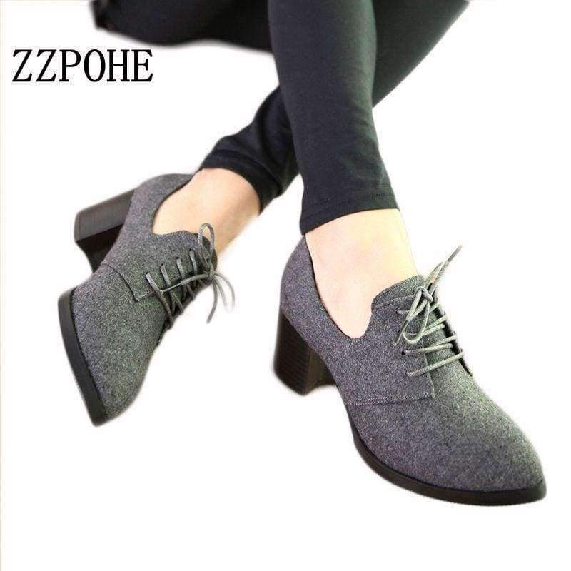 Planet Gates ZZPOHE New spring woman shoes stylish comfortable Ladies high-heeled shoes pointed retro lace wild single shoes women work shoes