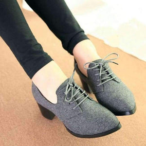 Planet Gates ZZPOHE New spring woman shoes stylish comfortable Ladies high-heeled shoes pointed retro lace wild single shoes women work shoes