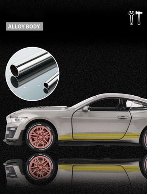 Planet Gates 1:32 Ford Mustang Shelby GT500 GT350 Supercar High Simulation Car Model Alloy Pull Back Kid Toy Car 4 Open Door Children's Gifts