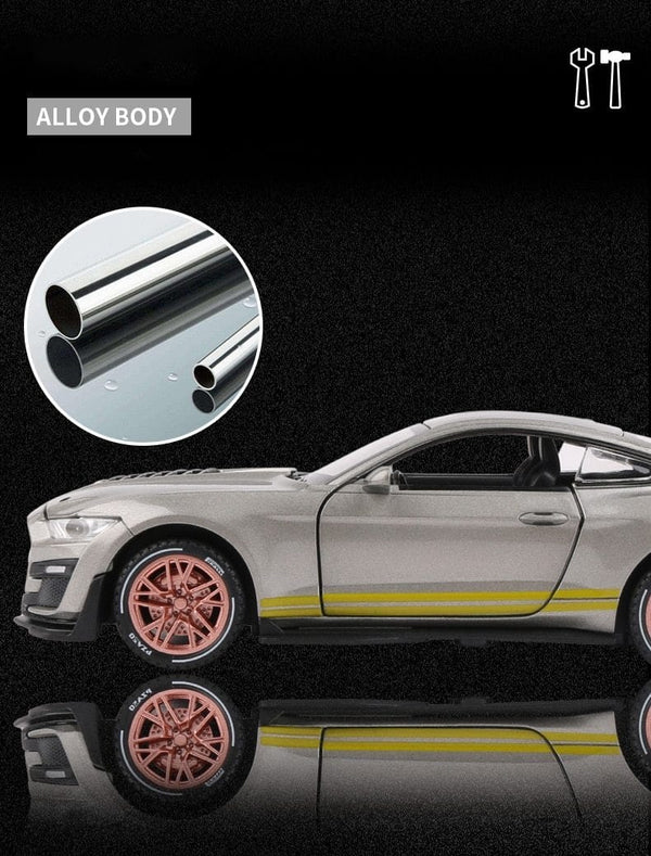 Planet Gates 1:32 Ford Mustang Shelby GT500 GT350 Supercar High Simulation Car Model Alloy Pull Back Kid Toy Car 4 Open Door Children's Gifts