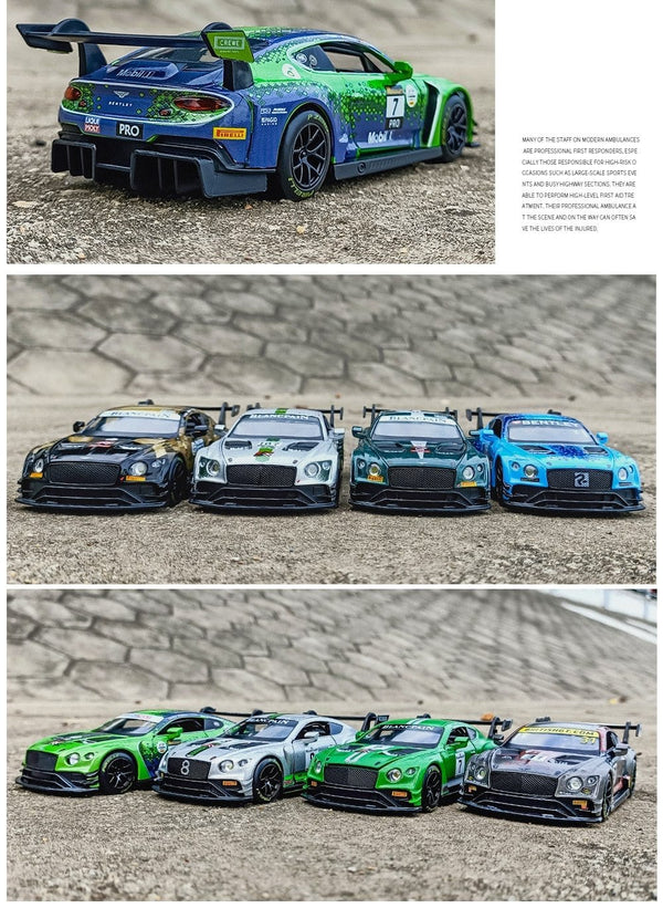 Planet Gates 1:32 Bentley Continental GT3 Sports Car Alloy Car Diecasts & Toy Vehicles Metal Toy Car Model High Simulation Collection Gifts